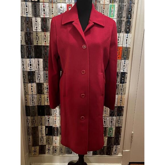 VTG Red Dress Coat - Picture 4 of 7